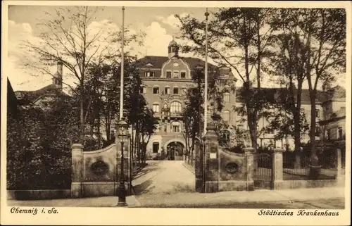 Ak Chemnitz in Sachsen, Städtisches Krankenhaus