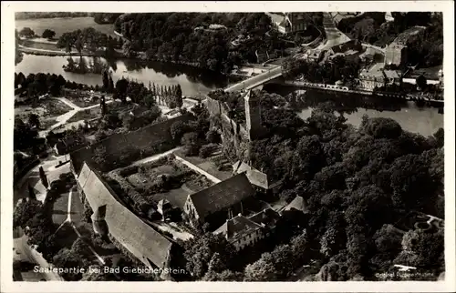 Ak Giebichenstein Halle an der Saale, Burg, Fliegeraufnahme