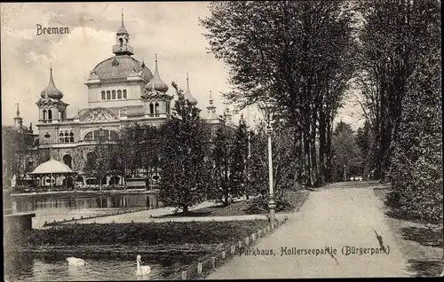 Ak Hansestadt Bremen, Parkhaus, Hollerseepartie im Bürgerpark