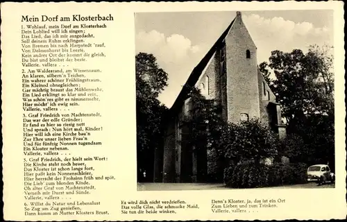 Gedicht Ak Heiligenrode Stuhr in Niedersachsen, Mein Dorf am Klosterbach