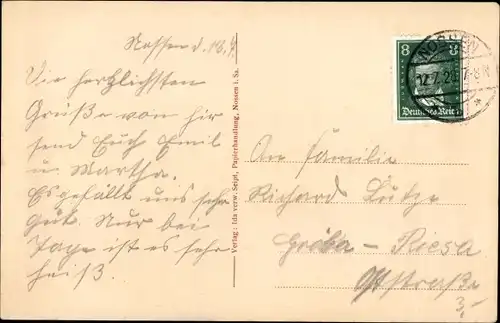 Ak Nossen in Sachsen, Blick vom Steinbusch, Panorama mit Kirchturm