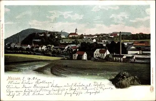 Ak Nossen in Sachsen, Panorama mit Kirche