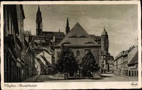 Ak Meißen an der Elbe, Stadttheater