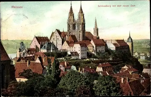 Ak Meißen, Schlossberg mit dem neuen Dom