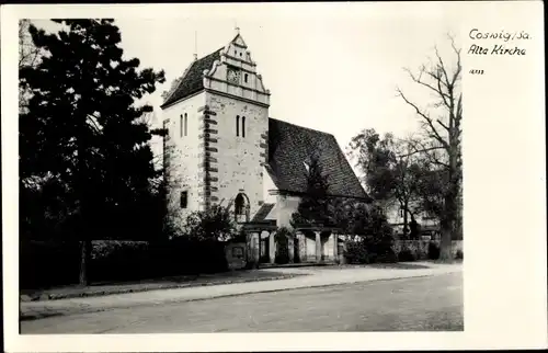 Ak Coswig in Sachsen, Blick auf die alte Kirche