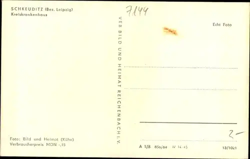 Ak Schkeuditz in Sachsen, Kreiskrankenhaus
