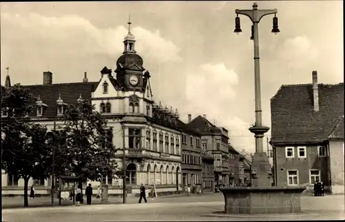 Ak Groitzsch in Sachsen, Platz des Friedens, Rathaus