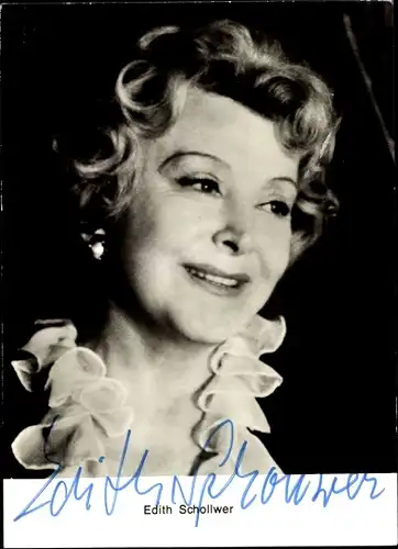 Ak Schauspielerin Edith Schollwer, Portrait, Autogramm
