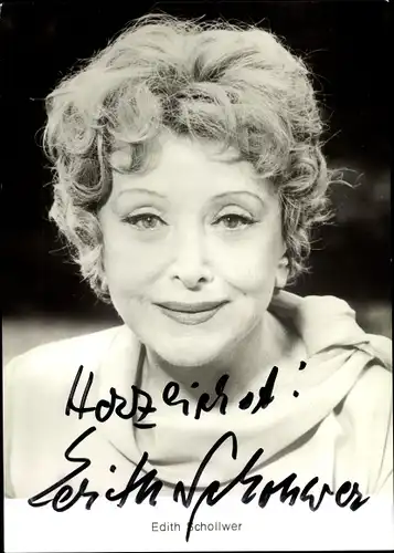 Ak Schauspielerin Edith Schollwer, Portrait, Autogramm