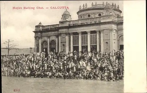 Ak Calcutta Kolkata Kalkutta Indien, Native Bathing Ghat