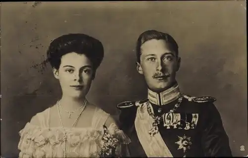 Ak Cecilie und Kronprinz Wilhelm von Preußen, Portrait