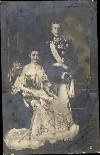 Ak Kronprinz Wilhelm von Preußen, Kronprinzessin Cecilie von Preußen, Portrait