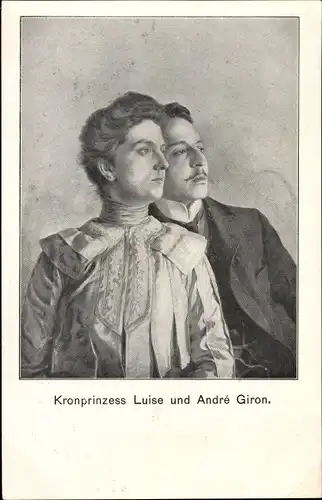 Ak Prinzessin Luise von Österreich Toskana, Liebhaber Sprachlehrer André Giron