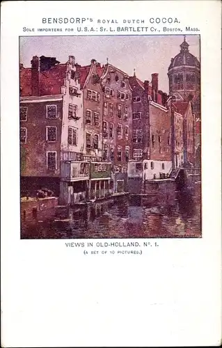 Ak Bensdorp's Royal Dutch Cocoa, Views in Old Holland No. 1, Reklame