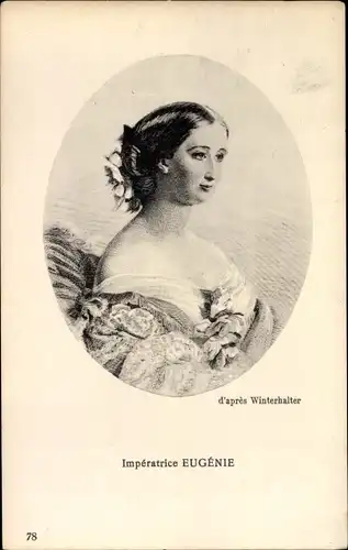 Künstler Ak Winterhalter, Eugénie de Montijo, Ehefrau von Napoleon III