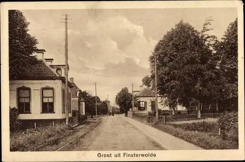Ak Finsterwolde Groningen, Straßenpartie