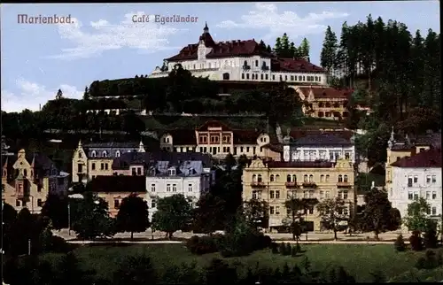 Ak Mariánské Lázně Marienbad Reg. Karlsbad, Café Egerländer