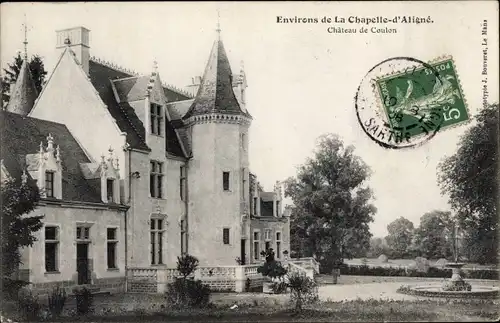 Ak La Chapelle d’Aligné Sarthe, Chateau de Coulon