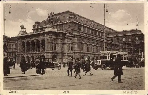 Ak Wien 1 Innere Stadt, Staatsoper, Passanten