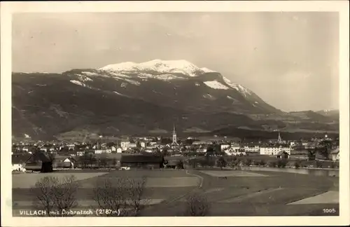 Ak Villach Kärnten, Panorama, Ort, Bergspitze, Dobratsch