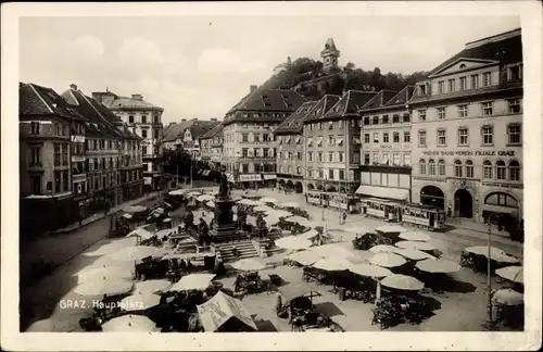 Ak Graz Steiermark, Markt auf dem Hauptplatz