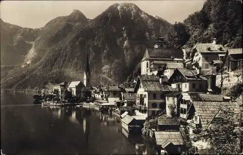 Ak Hallstatt im Salzkammergut Oberösterreich, Teilansicht mit Hirlatz