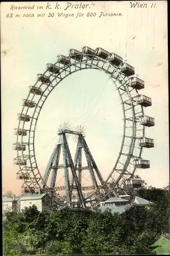 Ak Wien 2 Leopoldstadt, Prater, Riesenrad