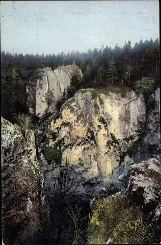Ak Vilémovice u Macochy Südmähren, Macocha, Stiefmutterschlucht