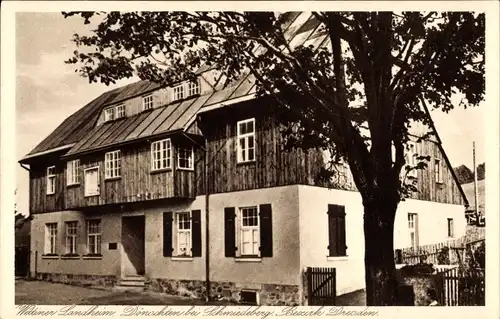 Ak Dönschten Dippoldiswalde im Erzgebirge, Wettiner Landheim
