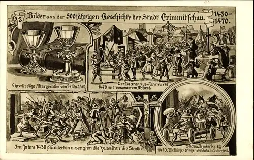 Ak Crimmitschau in Sachsen, Bilder aus der 500 jährigen Geschichte der Stadt, 1430-1470