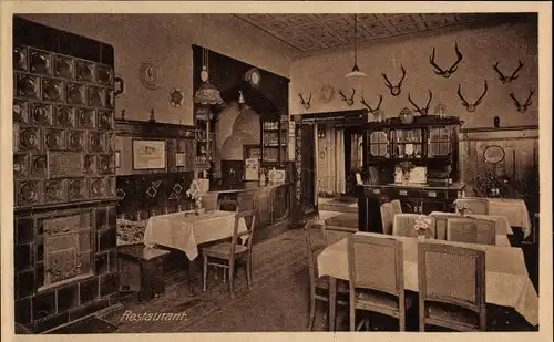 Ak Zinnwald Georgenfeld Altenberg im Erzgebirge, Hotel Lugsteinhof, Restaurant
