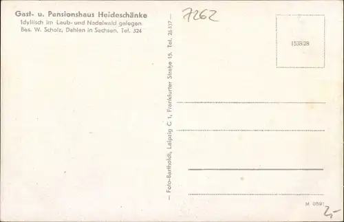 Ak Dahlen in Sachsen, Gasthof Heideschänke