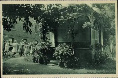 Ak Brühl in Westfalen, Pensionat u. Lyzeum d. Ursulinen, Glyzinienlaube