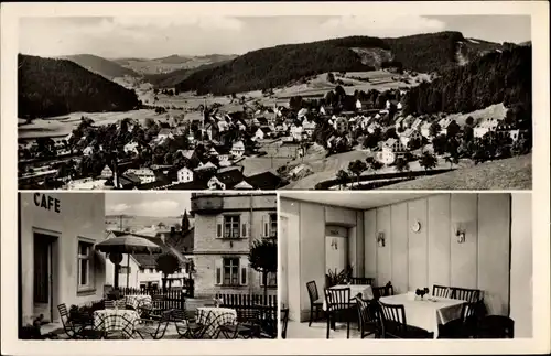 Ak Lenzkirch im Schwarzwald, Gesamtansicht, Café