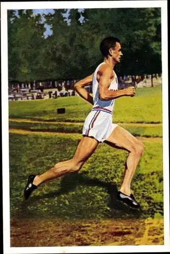 Sammelbild Olympia 1936, Gene Venzke, Mittelstreckenläufer, Mühlen Franck Kaffeezusatz