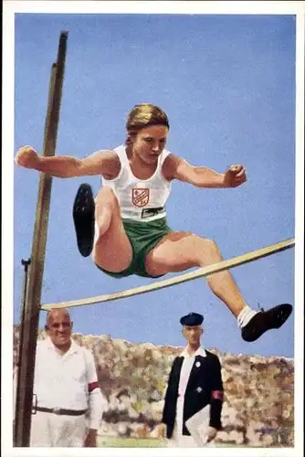 Sammelbild Olympia 1936, Ilse Niederhoff, Hochspringerin, Mühlen Franck Kaffeezusatz