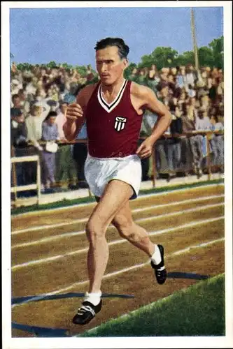 Sammelbild Olympia 1936, Kusocinski, Läufer, Mühlen Franck Kaffeezusatz