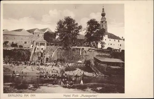 Ak Braunau am Inn Oberösterreich, Hotel Nussgarten