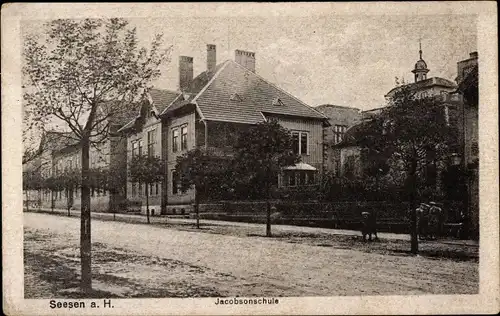 Ak Seesen am Harz, Straßenpartie mit Jacobsonschule