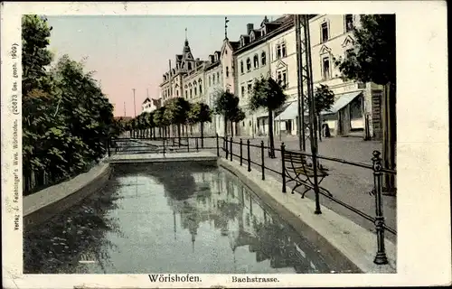 Ak Bad Wörishofen, Partie an der Bachstraße, Promenade