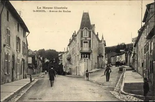 Ak St Mihiel Meuse, Avenue des Roches, Straßenansicht, Gabelung