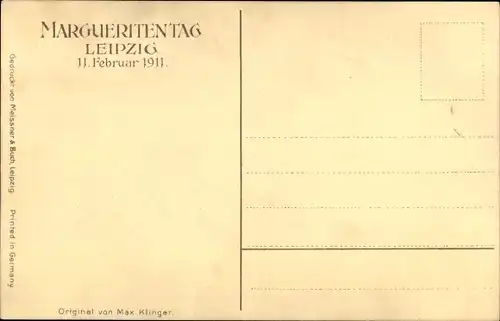 Künstler Ak Klinger, Max, Leipzig in Sachsen, Margueritentag 1911, Meissner & Buch