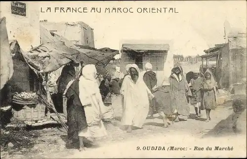 Ak Oudjda Oujda Marokko, Rue du Marché