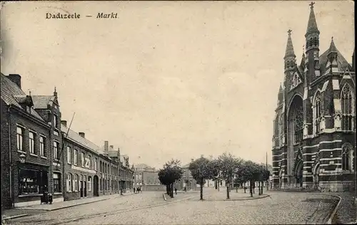 Ak Dadizele Dadizeele Moorslede Westflandern, Markt, Kirche