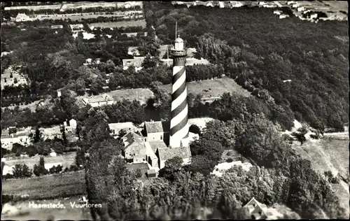 Ak Burgh Haamstede Schouwen Duiveland Zeeland Niederlande, Vuurtoren, Fliegeraufnahme