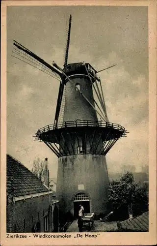 Ak Zierikzee Zeeland, Windkorenmolen De Hoop