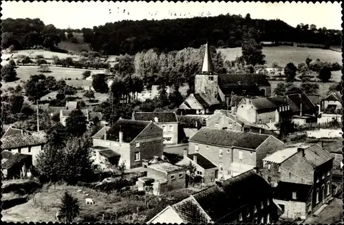 Ak Voeren Flandern Limburg, Sint Martens, Ortsansicht, Kirche