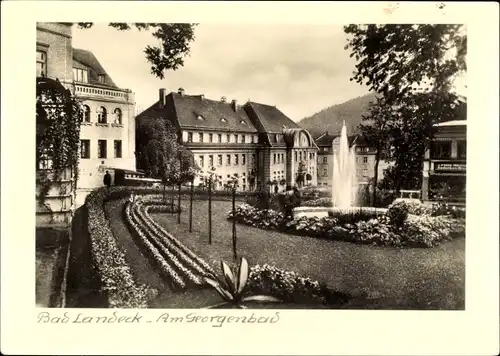 Foto Ak Lądek Zdrój Bad Landeck Schlesien, Am Georgenbad