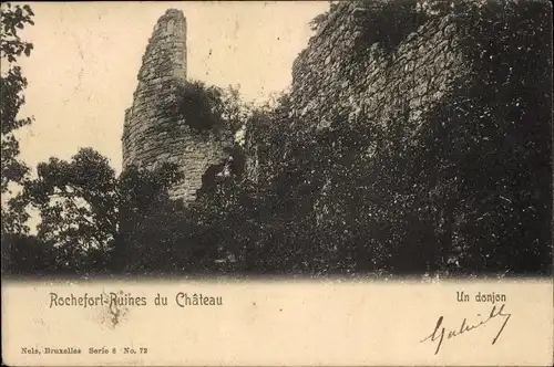 Ak Rochefort Wallonien Namur, Ruines du Chateau, Un donjon