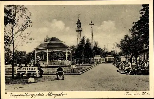 Ak Altengrabow Möckern in Sachsen Anhalt, Truppenübungsplatz, Pavillon, Soldaten, Konzertplatz